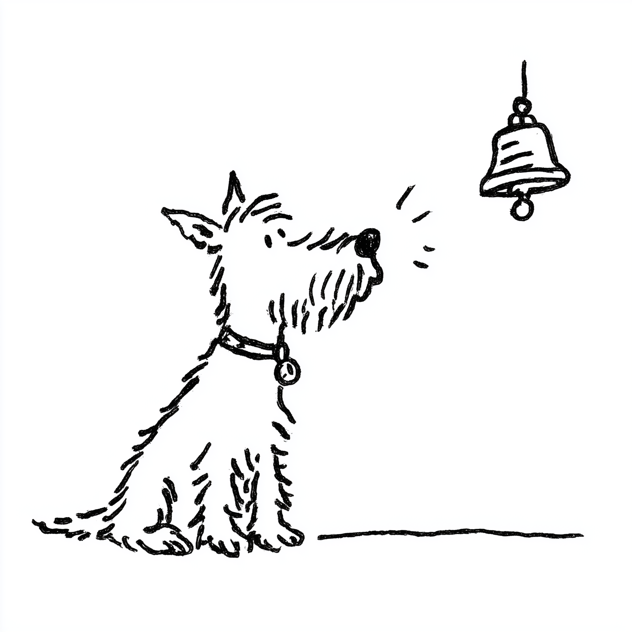 Sketch of a dog responding to a bell — Pavlovian conditioning